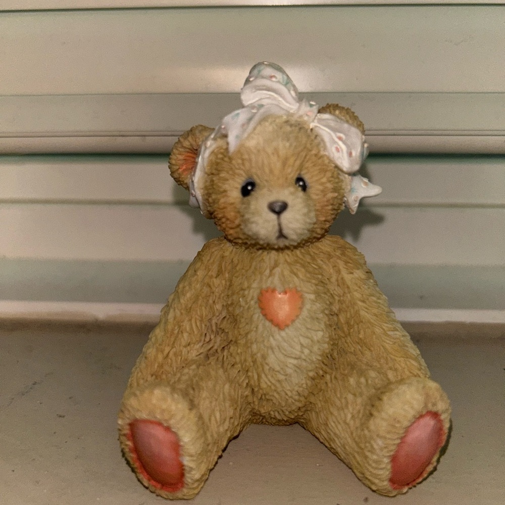 4 Bundle Cherished Teddies Tan and Pink Bear Figurine